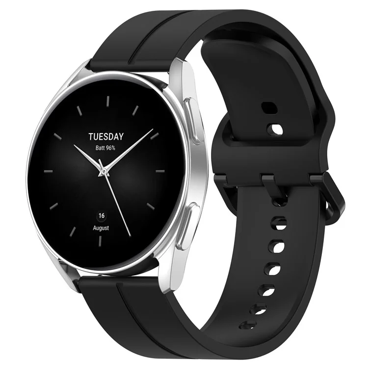 Para Samsung Galaxy Watch3 45mm / Huawei Watch GT 3 SE Universal Watch Strap 22mm Silicone Ajustável Pulseira - Preto