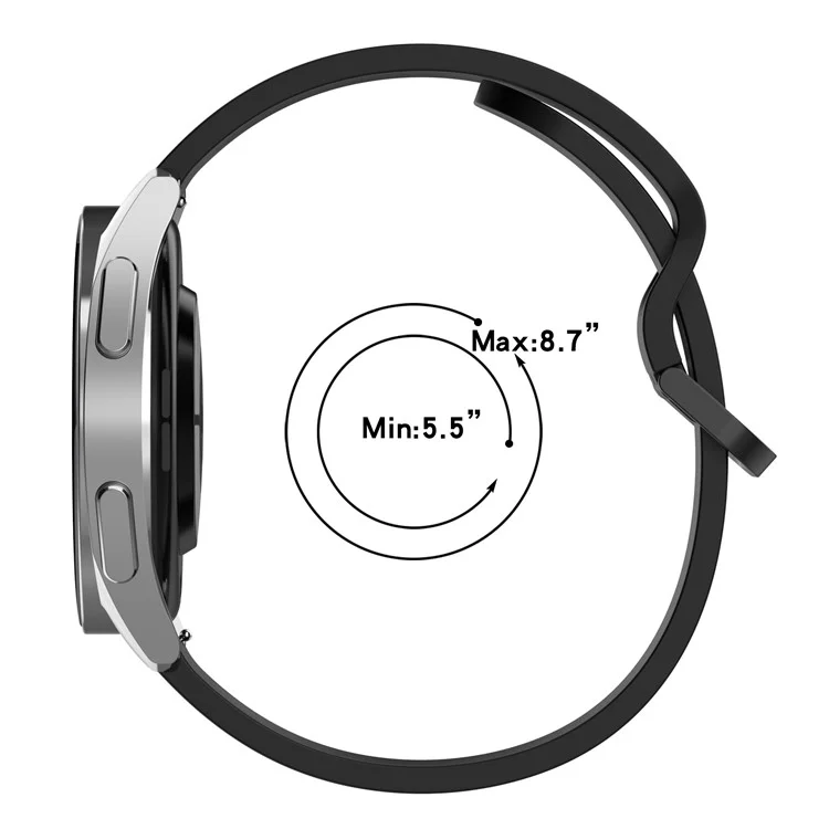 Para Samsung Galaxy Watch3 45mm / Huawei Watch GT 3 SE Universal Watch Strap 22mm Silicone Ajustável Pulseira - Preto