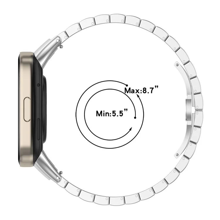 Für Xiaomi Redmi Watch 3 / Mi Watch Lite 3 Smart Watch Armband 20mm Edelstahl Armband - Silber
