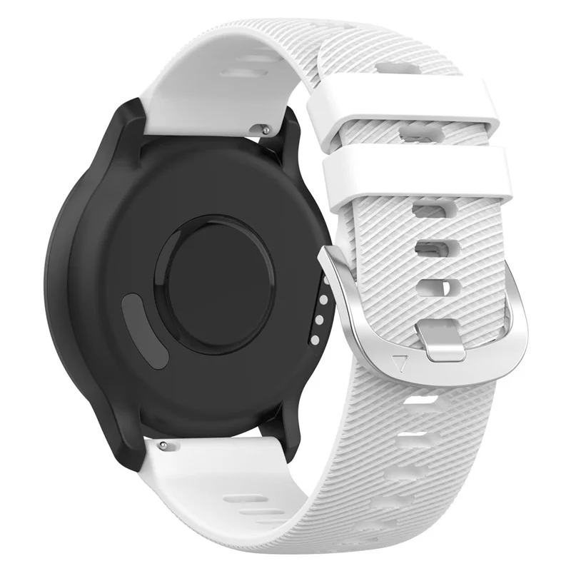 For Garmin VivoMove Trend / Venu Sq 2 Silicone Watch Band 20mm Cross Stripe Watch Strap Replacement - White