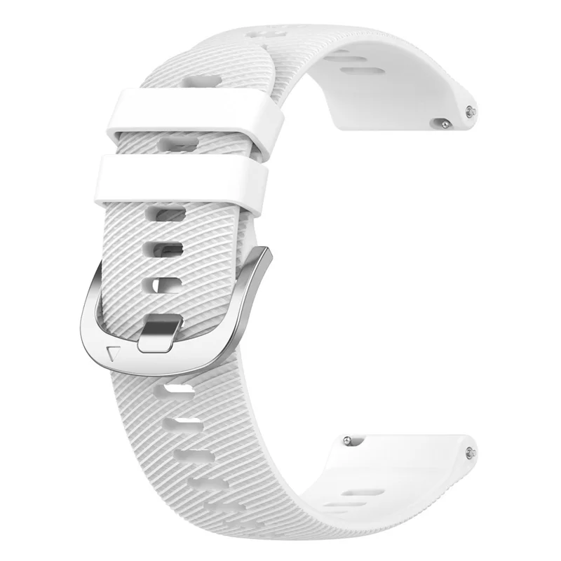 For Garmin VivoMove Trend / Venu Sq 2 Silicone Watch Band 20mm Cross Stripe Watch Strap Replacement - White
