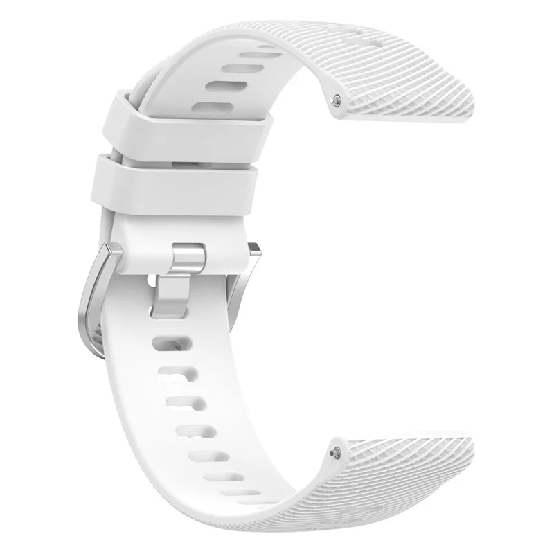 For Garmin VivoMove Trend / Venu Sq 2 Silicone Watch Band 20mm Cross Stripe Watch Strap Replacement - White