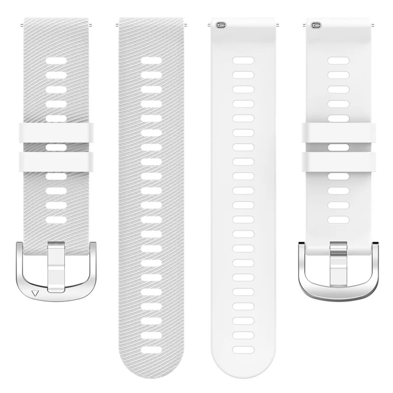 For Garmin VivoMove Trend / Venu Sq 2 Silicone Watch Band 20mm Cross Stripe Watch Strap Replacement - White
