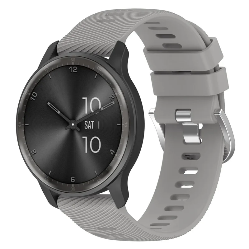 Pour Garmin VivoMove Trend / Venu Sq 2 Bracelet de montre en silicone 20mm Bande de montre de remplacement à rayures croisées - Gris clair