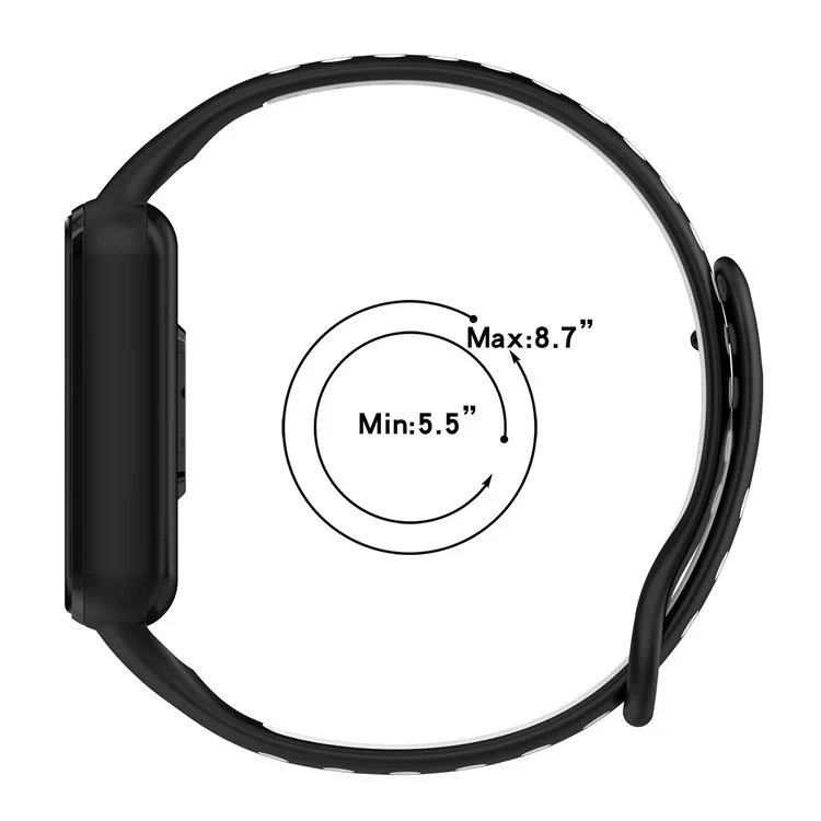 For Xiaomi Redmi Band 2 Sport Band Dual Color Soft Silicone Wristbands Replacement Strap with Case, Free Size - Black / White