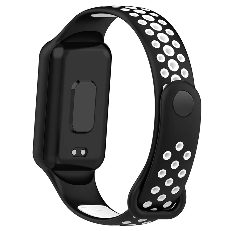 For Xiaomi Redmi Band 2 Sport Band Dual Color Soft Silicone Wristbands Replacement Strap with Case, Free Size - Black / White
