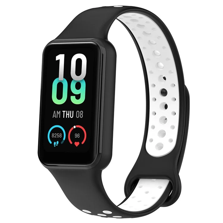 For Xiaomi Redmi Band 2 Sport Band Dual Color Soft Silicone Wristbands Replacement Strap with Case, Free Size - Black / White