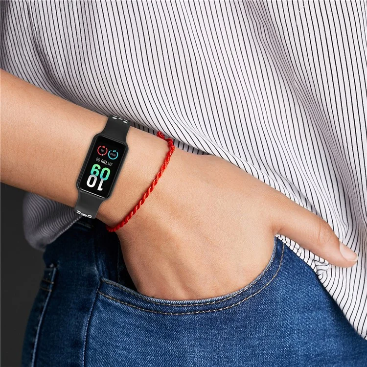 For Xiaomi Redmi Band 2 Sport Band Dual Color Soft Silicone Wristbands Replacement Strap with Case, Free Size - Black / White