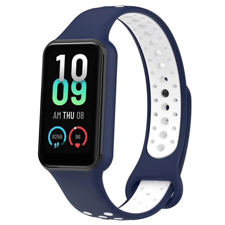 For Xiaomi Redmi Band 2 Sport Band Dual Color Soft Silicone Wristbands Replacement Strap with Case, Free Size - Blue / White