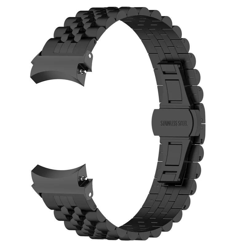 Stainless Steel Watch Band for Samsung Galaxy Watch6 40mm 44mm / Watch6 Classic 43mm 47mm / Watch 5 40mm 44mm / Watch4 40mm 44mm , 5 Beads Metal Watch Strap with Tool - Black