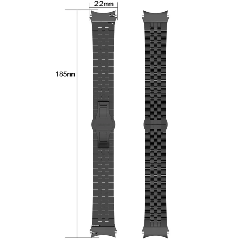 Stainless Steel Watch Band for Samsung Galaxy Watch6 40mm 44mm / Watch6 Classic 43mm 47mm / Watch 5 40mm 44mm / Watch4 40mm 44mm , 5 Beads Metal Watch Strap with Tool - Black