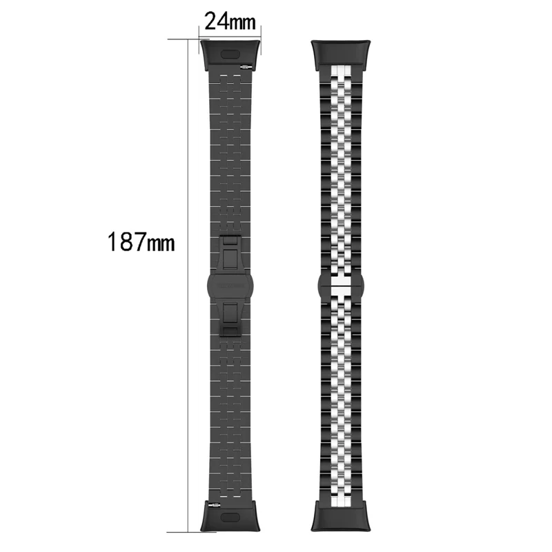 Watch Band for Xiaomi Redmi Watch 3 / Mi Watch Lite 3 , 5 Beads Stainless Steel Watch Strap Replacement with Tool - Black