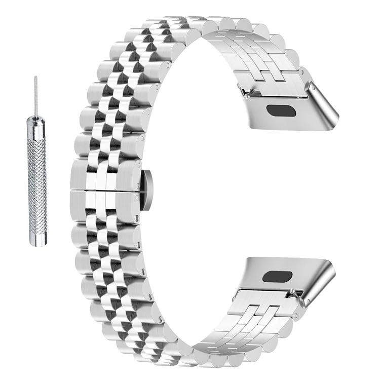 For Xiaomi Redmi Watch 3  /  Mi Watch Lite 3 Watch Band, 5 Beads Stainless Steel Watch Strap with Tool - Silver