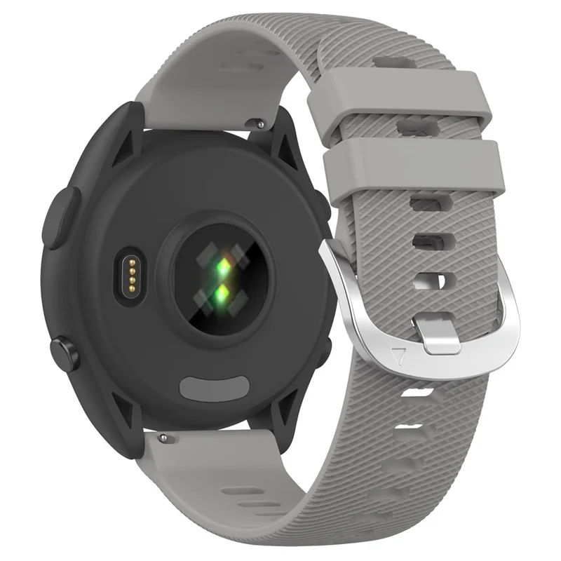 Siliconeurband til Garmin Forerunner 256S 18 mm med tværbånd Erstatningsurband – Lysegrå
