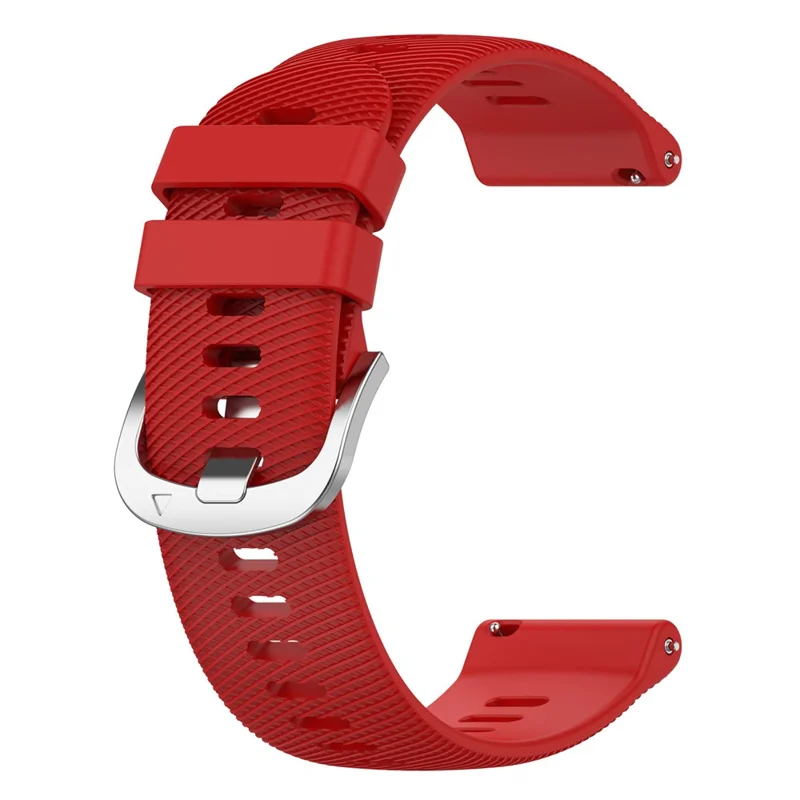 For Garmin Forerunner 256S Silicone Watch Strap 18mm Cross Stripe Replacement Strap - Red