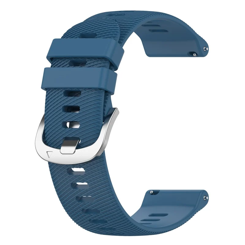 For Garmin Forerunner 256S Silicone Watch Strap 18mm Cross Stripe Replacement Strap - Dark Blue