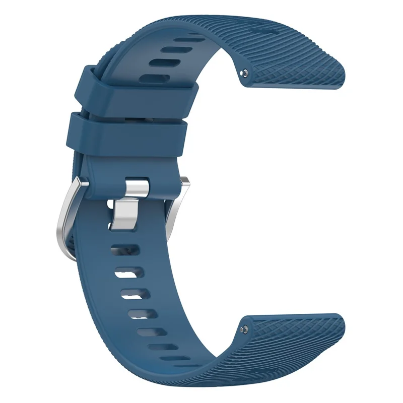For Garmin Forerunner 256S Silicone Watch Strap 18mm Cross Stripe Replacement Strap - Dark Blue