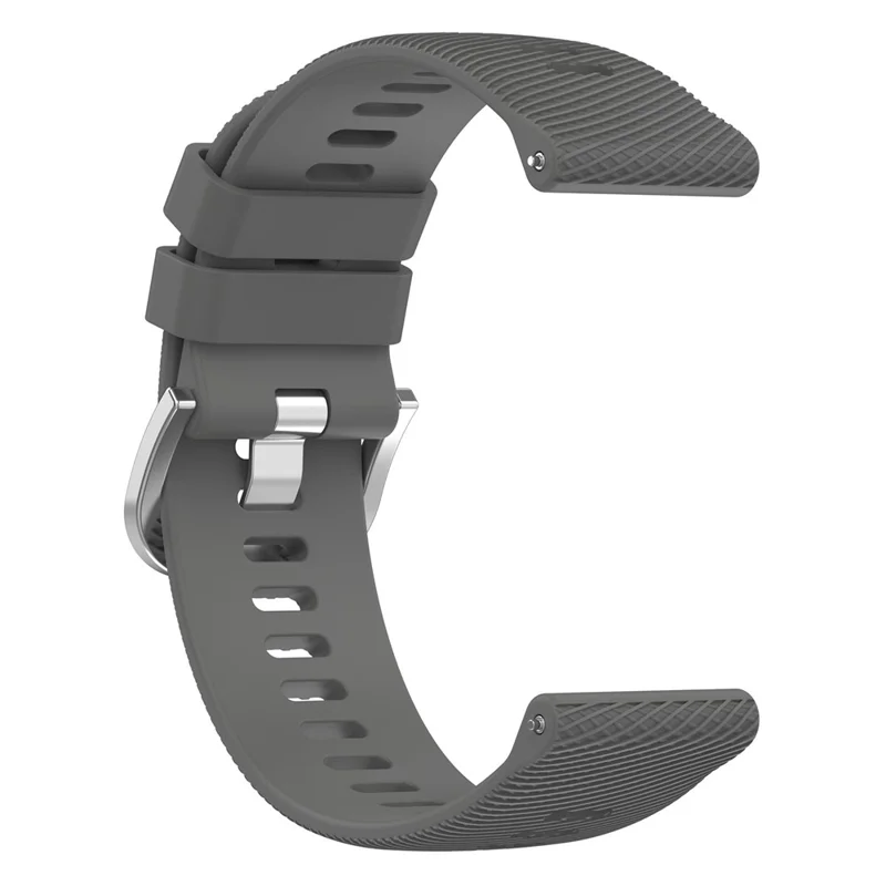 Silikonowy Pasek do Zegarka Garmin Forerunner 256S 18 mm z Krzyżowym Wzorem – Ciemnoszary