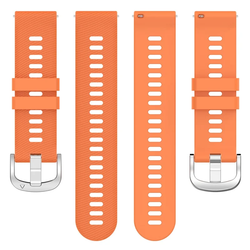 For Garmin Forerunner 265 Silicone Watch Band 22mm Cross Stripe Soft Sport Replacement Watch Strap - Orange