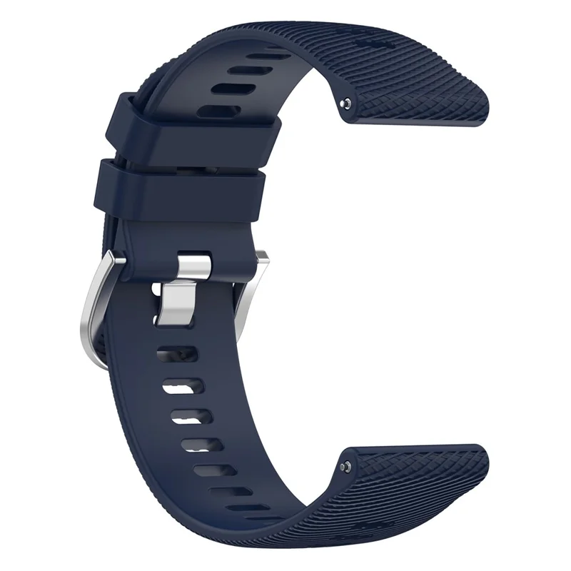 For Garmin Forerunner 265 Silicone Watch Band 22mm Cross Stripe Soft Sport Replacement Watch Strap - Midnight Blue