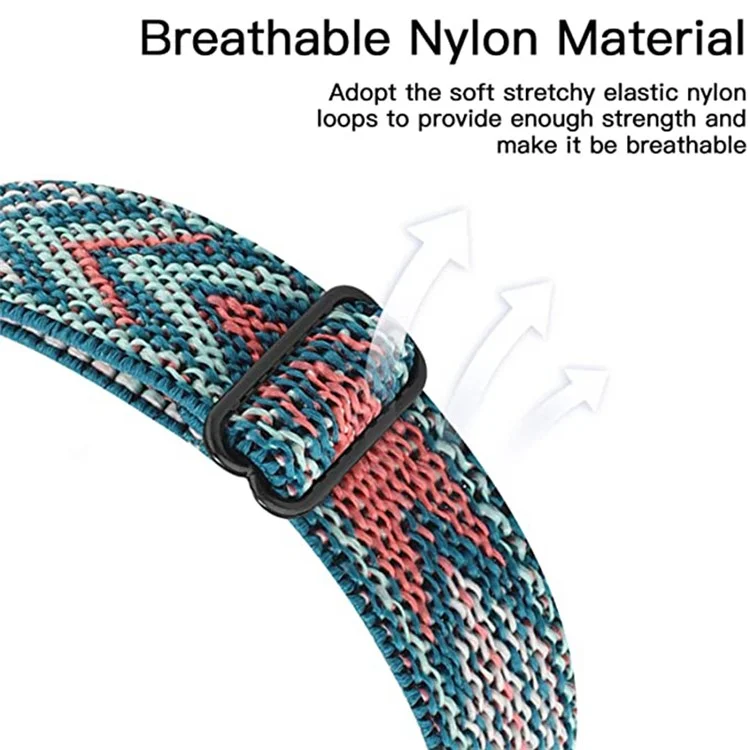 For Redmi Band 2 Adjustable Watch Strap Elastic Nylon Bracelet Smart Watch Breathable Band - Green