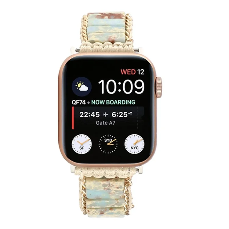 For Apple Watch Series 10 46mm / Ultra 2 Ultra 49mm /  Series 9 8 7 45mm / 6 5 4 SE (2023) SE (2022) SE 44mm / 3 2 1 42mm Watch Band Drawstring Stone Braided Strap - Colorful