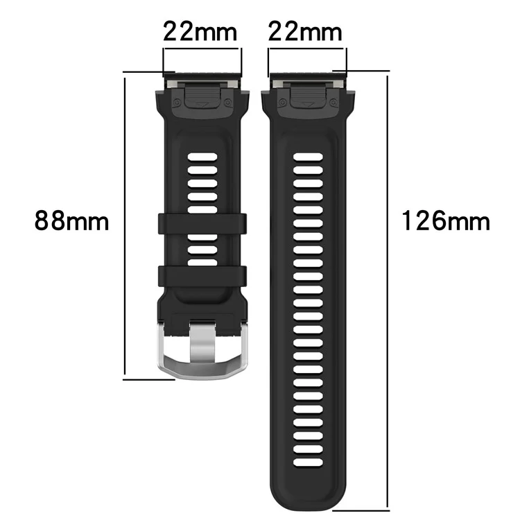 Silicone Watch Band for Garmin MARQ / Approach S62 / S60 , Honeycomb Texture Replacement Watch Strap - Black