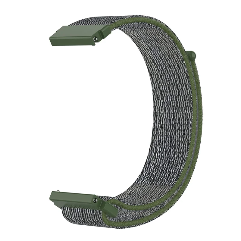 For Garmin Forerunner 265S / 255S / Venu 2S Wrist Band 18mm Universal Nylon Adjustable Watch Strap - Grey / Army Green