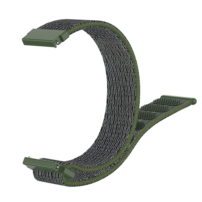 For Garmin Forerunner 265S / 255S / Venu 2S Wrist Band 18mm Universal Nylon Adjustable Watch Strap - Grey / Army Green