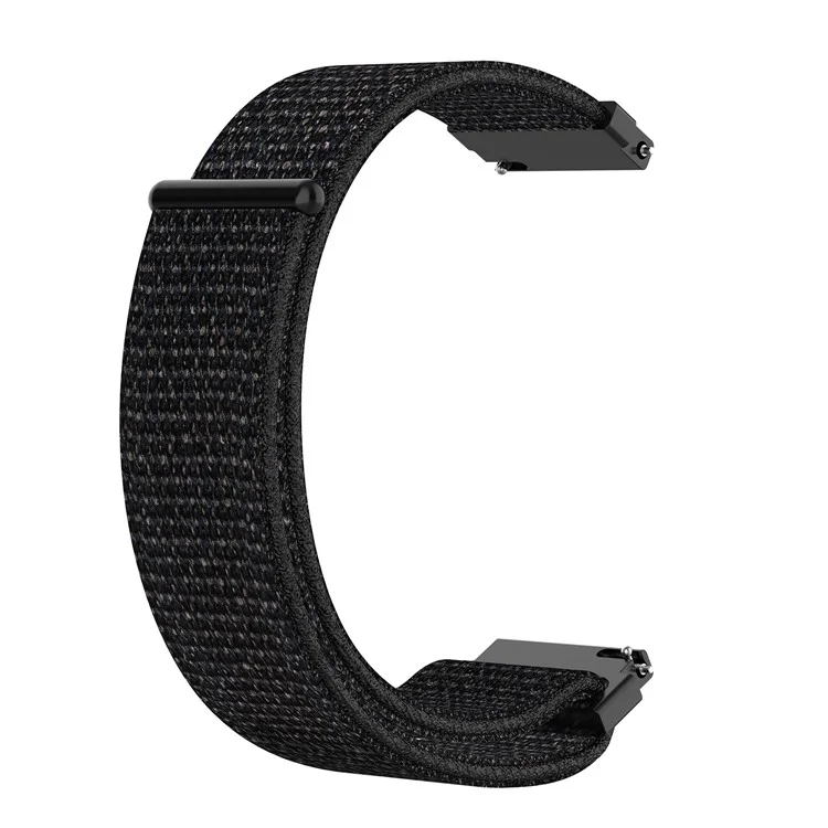 For Garmin Forerunner 265S / 255S / Venu 2S Wrist Band 18mm Universal Nylon Adjustable Watch Strap - Black