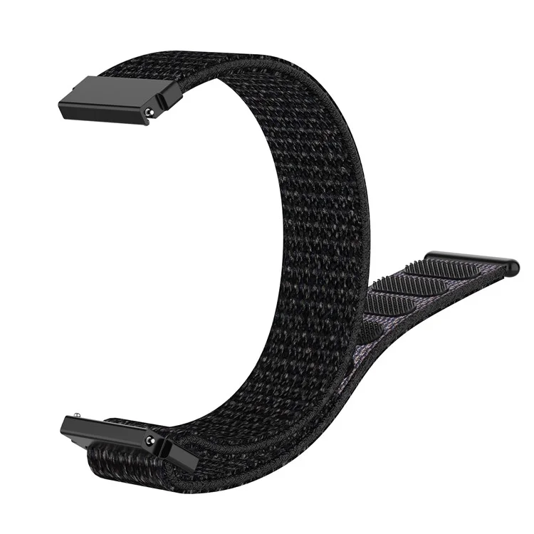 Para Garmin Forerunner 265S / 255S / Venu 2S Pulseira de Relógio 18mm Universal Nylon Ajustável - Preto