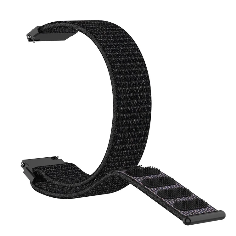 Para Garmin Forerunner 265S / 255S / Venu 2S Pulseira de Relógio 18mm Universal Nylon Ajustável - Preto