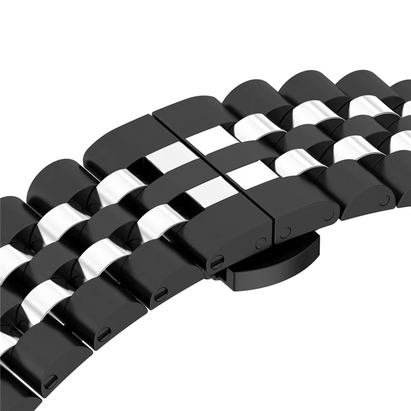 For Garmin Fenix 7X / 6X / 5X Stylish 5 Beads Stainless Steel Watch Strap Replacement Watchband with Tool - Black / Silver B