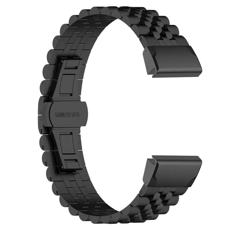 For Garmin Fenix 7X / 6X / 5X Stylish 5 Beads Stainless Steel Watch Strap Replacement Watchband with Tool - Black