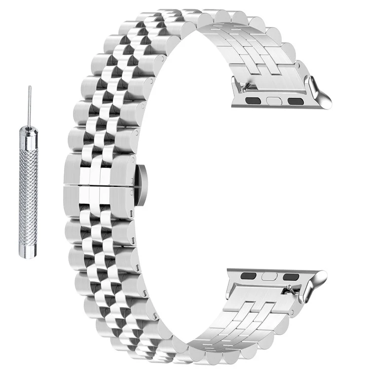 Bracelet pour Apple Watch Ultra / Ultra 2 49mm / Série 8 / 7 / 9 45mm / SE / SE (2022) / 4 / 5 / 6 44mm / 3 / 2 / 1 42mm Bracelet en acier inoxydable avec outil - Argent