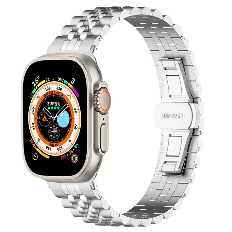 Bracelet pour Apple Watch Ultra / Ultra 2 49mm / Série 8 / 7 / 9 45mm / SE / SE (2022) / 4 / 5 / 6 44mm / 3 / 2 / 1 42mm Bracelet en acier inoxydable avec outil - Argent
