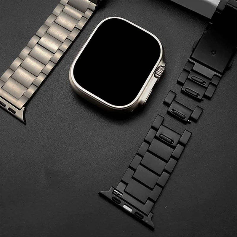 Uhrenarmband für Apple Watch Series 11 10 42 mm / 9 8 7 41 mm / SE3 SE2 SE 6 5 4 40 mm / 3 2 1 38 mm Titanlegierungs-Uhrenarmband – Silber