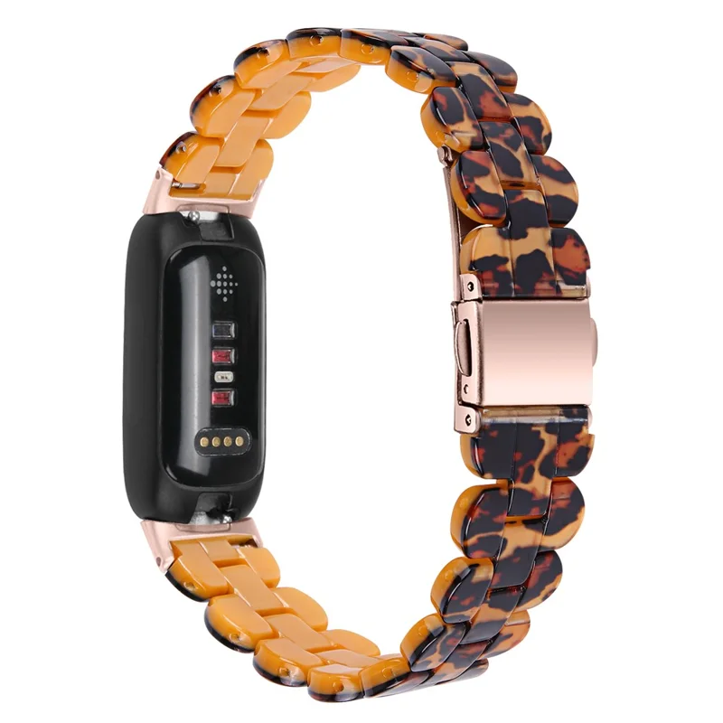 Replacement Watch Band for Fitbit Inspire 3 Quick Release Resin Watch Strap with Stainless Steel Buckle - Leopard