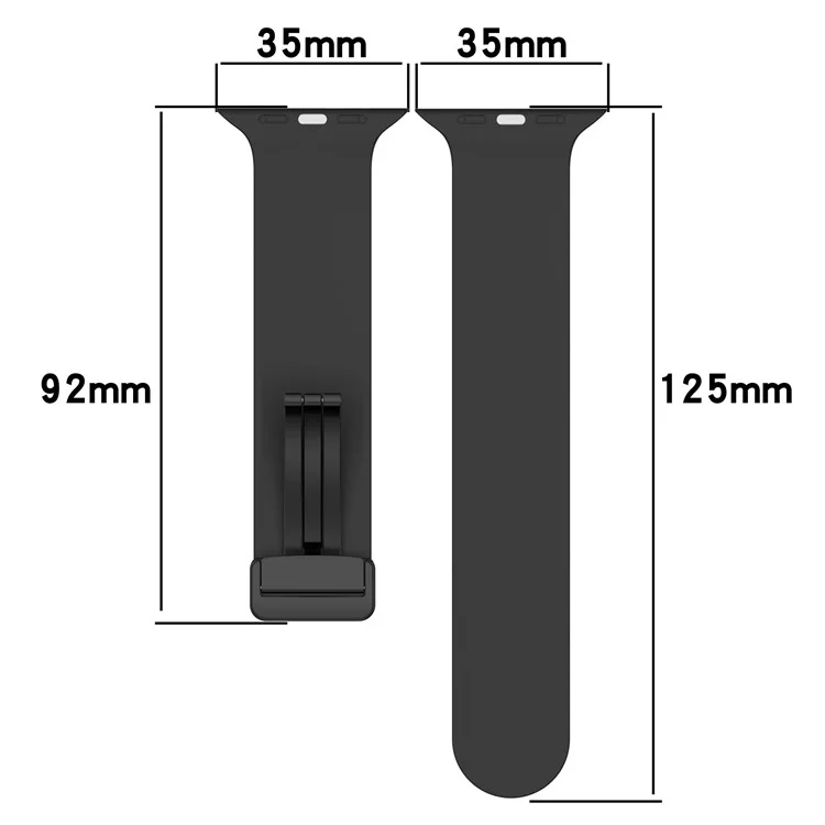 Pour Apple Watch Series 10 46mm / Ultra 2 Ultra 49mm / Series 9 8 7 45mm / 6 5 4 SE (2023) SE (2022) SE 44mm / 3 2 1 42mm Dual Color Magnetic Buckle Strap Silicone Watch Band - Noir / Blanc