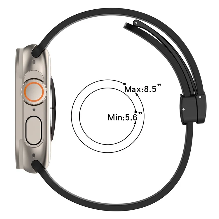 Pour Apple Watch Series 10 46mm / Ultra 2 Ultra 49mm / Series 9 8 7 45mm / 6 5 4 SE (2023) SE (2022) SE 44mm / 3 2 1 42mm Dual Color Magnetic Buckle Strap Silicone Watch Band - Noir / Blanc