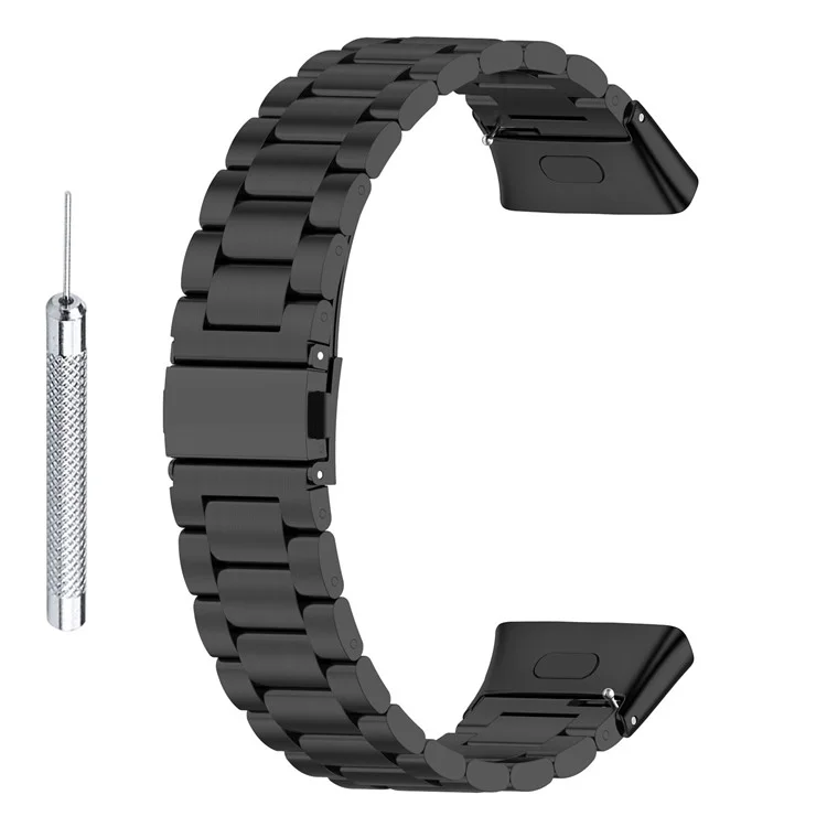 Pour Xiaomi Redmi Watch 3 / Mi Watch Lite 3 Bracelet de montre 3 Perles en acier inoxydable avec boîtier+outil - Noir