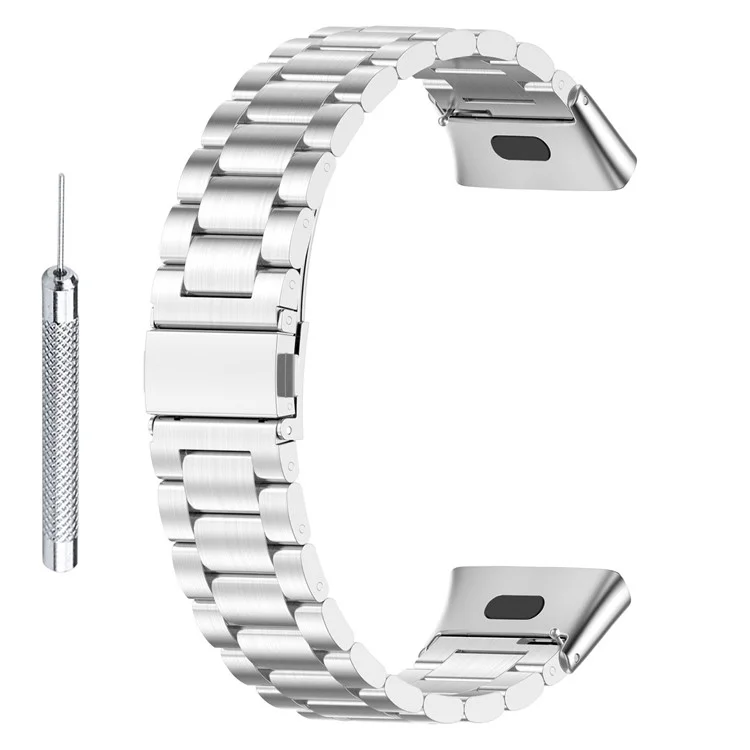 Pour Xiaomi Redmi Watch 3 / Mi Watch Lite 3 Bracelet en métal 3 perles en acier inoxydable avec boîtier et outil - Argent