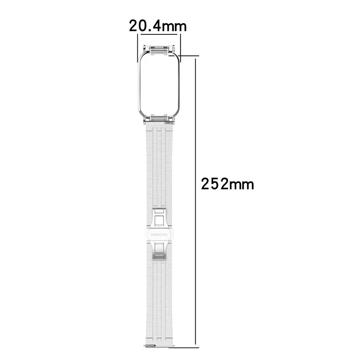 For Xiaomi Redmi Band 2 Stainless Steel Solid 5-Bead Smart Watch Strap+Frame Replacement with Installation Tool