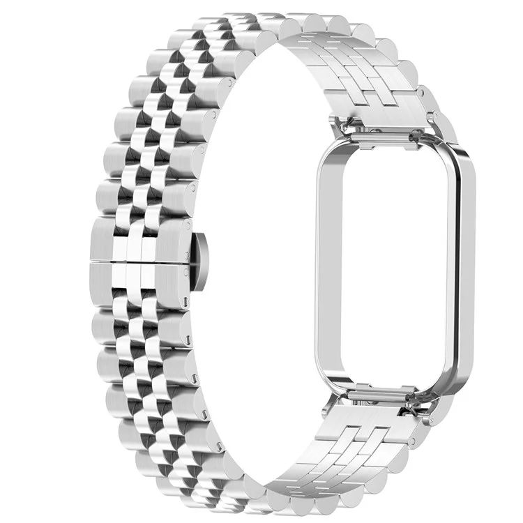 For Xiaomi Redmi Band 2 Stainless Steel Solid 5-Bead Smart Watch Strap+Frame Replacement with Installation Tool