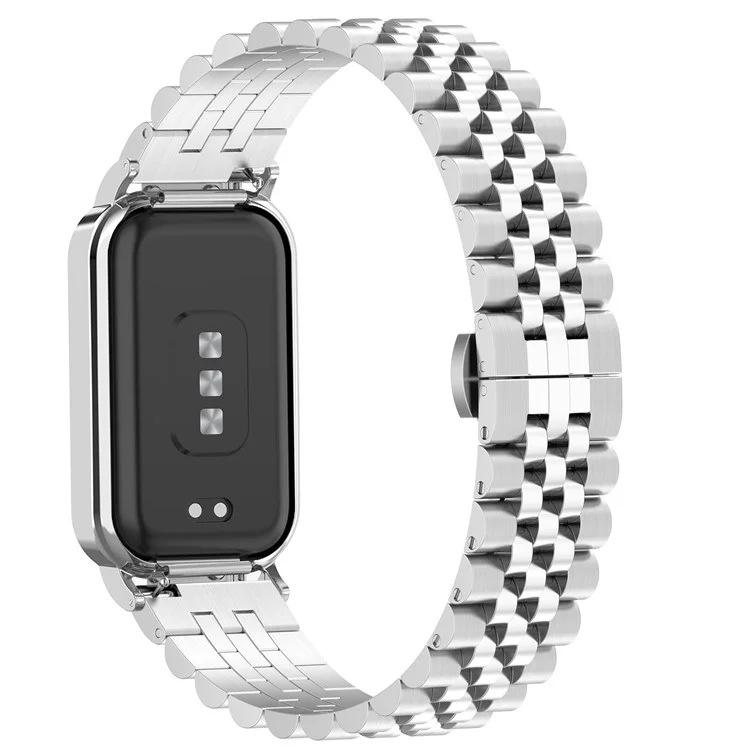 For Xiaomi Redmi Band 2 Stainless Steel Solid 5-Bead Smart Watch Strap+Frame Replacement with Installation Tool