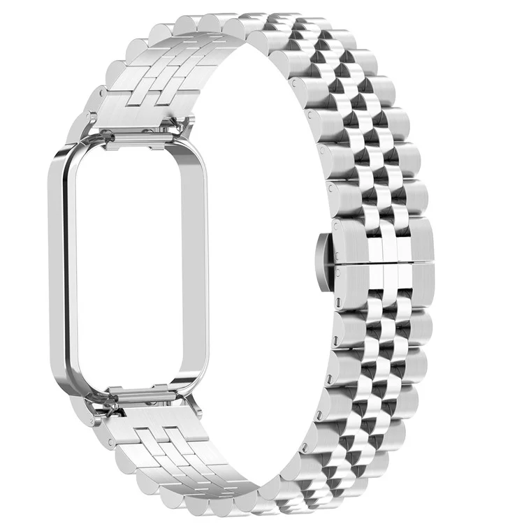 For Xiaomi Redmi Band 2 Stainless Steel Solid 5-Bead Smart Watch Strap+Frame Replacement with Installation Tool