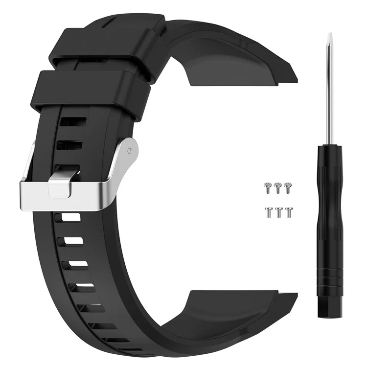 Для ремешка часов Huawei Watch GT Cyber Silicone Watch Bands Watch Strap Replacement с винтами + инструмент - черный