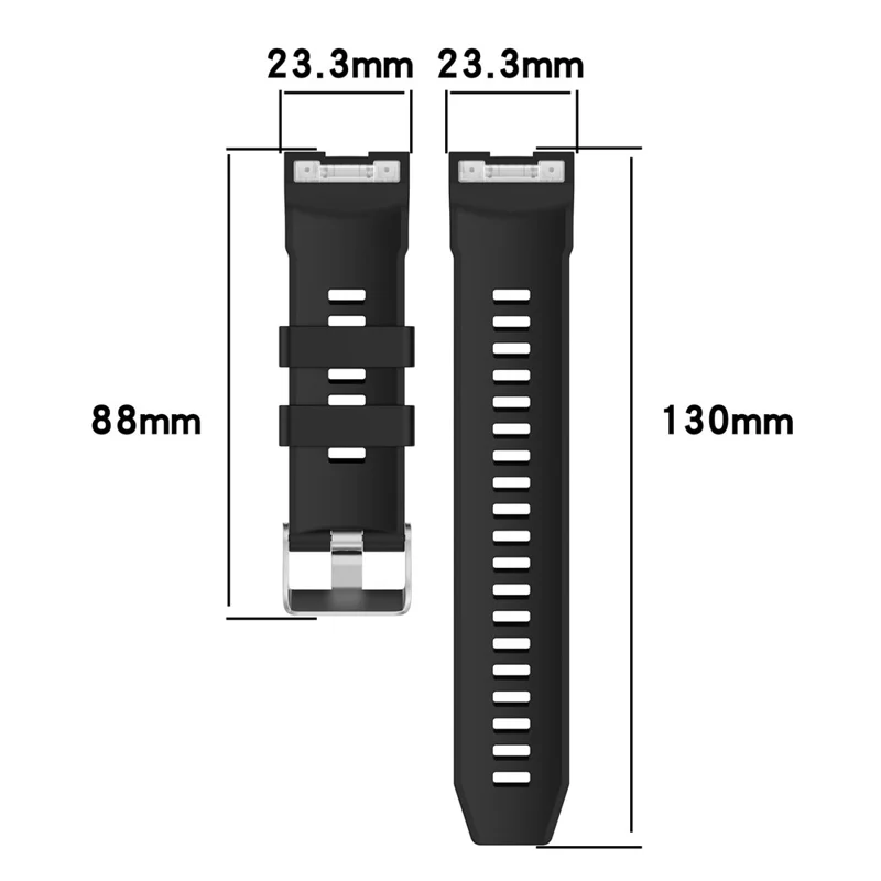 Для ремешка часов Huawei Watch GT Cyber Silicone Watch Bands Watch Strap Replacement с винтами + инструмент - черный