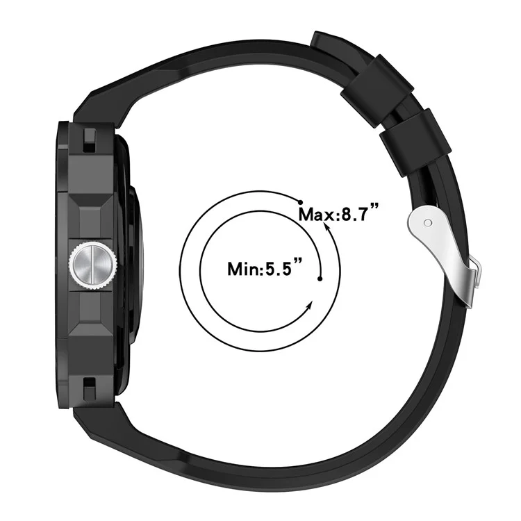 Для ремешка часов Huawei Watch GT Cyber Silicone Watch Bands Watch Strap Replacement с винтами + инструмент - черный