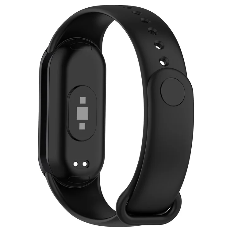 Для Xiaomi Mi Band 9 NFC / Mi Band 9 / Smart Band 8 NFC / Smart Band 8 Сменный силиконовый ремешок для часов одноцветного цвета - Черный